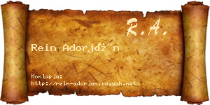 Rein Adorján névjegykártya